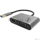 Кабель-переходник USB 3.0 (Am) --> HDMI(f)+VGA(f), Aluminum Shell, VCOM <CU322M>