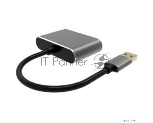 Кабель-переходник USB 3.0 (Am) --> HDMI(f)+VGA(f), Aluminum Shell, VCOM <CU322M>