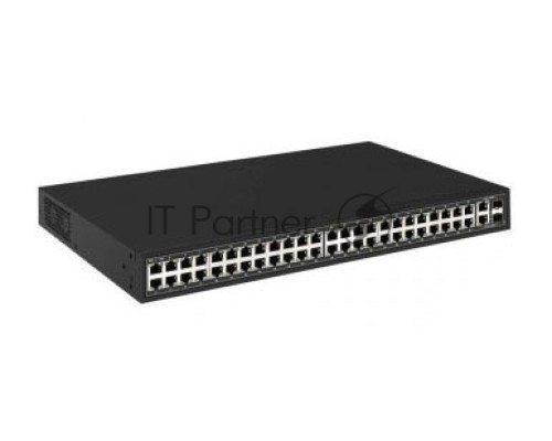 Коммутатор OSNOVO SW-64822(700W) 48 портовый PoE коммутатор, 48*10/100 Base-T PoE, 2*GE Combo Uplink, PoE на порт до 30W, суммарная мощность PoE до 700W