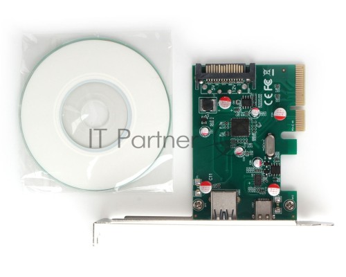 Контроллер USB  Gembird SPCR-02, в PCI, порты: 2 внешн. USB 3.0 Type-C