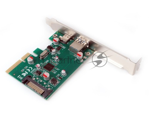 Контроллер USB  Gembird SPCR-02, в PCI, порты: 2 внешн. USB 3.0 Type-C