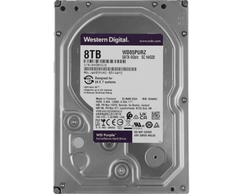 [Жесткий диск] 8TB WD Purple (WD85PURZ) {Serial ATA III, 5640- rpm, 256Mb, 3.5