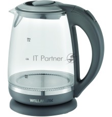Чайник электрический Willmark WEK-2005G (2.0л, пов. 360 град., LED-подсв., стекло, 2200Вт)Серый