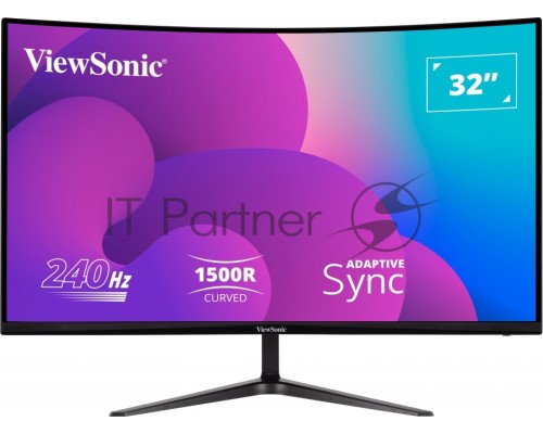 Монитор жидкокристаллический ViewSonic LCD 32'' [16:9] 1920х1080(FHD) VA, Curved, nonGLARE, 300cd/m2, H178°/V178°, 4000:1, 80M:1, 16,7 миллионов цветов, 1ms, VGA, 2xHDMI, DP, Tilt, Speakers, 3Y, Black