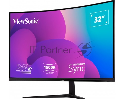 Монитор жидкокристаллический ViewSonic LCD 32'' [16:9] 1920х1080(FHD) VA, Curved, nonGLARE, 300cd/m2, H178°/V178°, 4000:1, 80M:1, 16,7 миллионов цветов, 1ms, VGA, 2xHDMI, DP, Tilt, Speakers, 3Y, Black