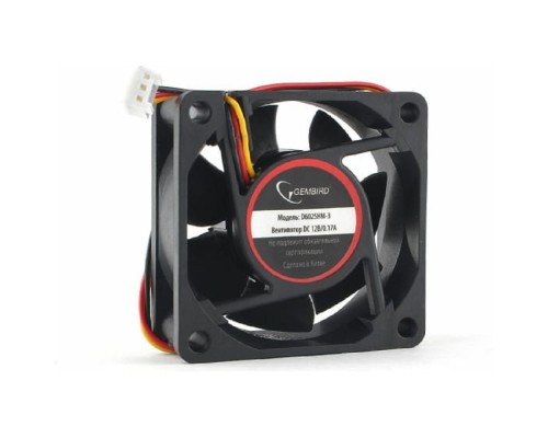 [Вентилятор] Gembird Вентилятор  60x60x25 гидродинамический 3 pin провод 25 см [D6025HM-3]