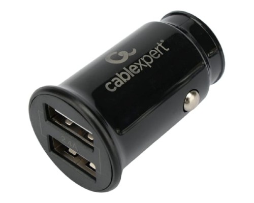 [Аксессуар] Cablexpert Автомобильное зарядное устройство 12Вт, 2.4А, 2xUSB, черный, пакет (MP3A-UC-CAR21)