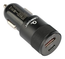 Cablexpert Автомобильное зарядное устройство 38Вт, 3А, QC3.0/PD, 1xUSB, 1xType-C, черный, пакет (MP3A-UC-CAR24)