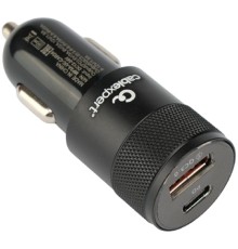 Cablexpert Автомобильное зарядное устройство 38Вт, 3А, QC3.0/PD, 1xUSB, 1xType-C, черный, пакет (MP3A-UC-CAR24)