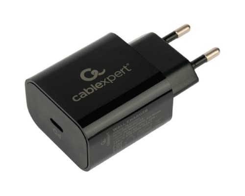 [Аксессуар] Cablexpert Зарядное устройство 20Вт, 3А, QC3.0/PD, 1xType-C, черный, пакет (MP3A-PC-45)