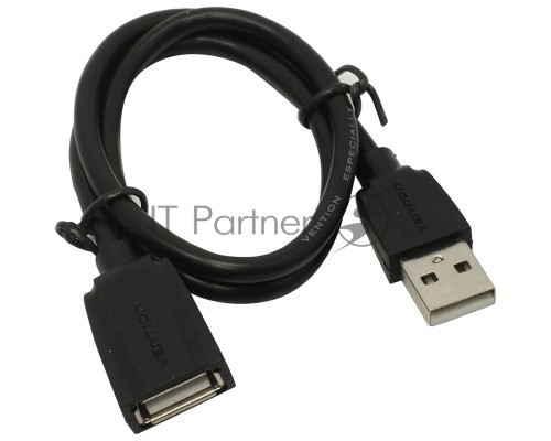 Кабель-удлинитель Vention USB 2.0 AM/AF - 0,5м Black Edition VAS-A44-B050