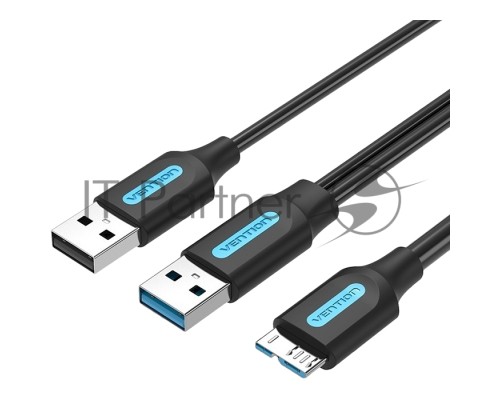 Кабель Vention USB 3.0 AM/micro B, USB 2.0 AM - 0.5м Кабель Vention USB 3.0 AM/micro B, USB 2.0 AM - 0.5м