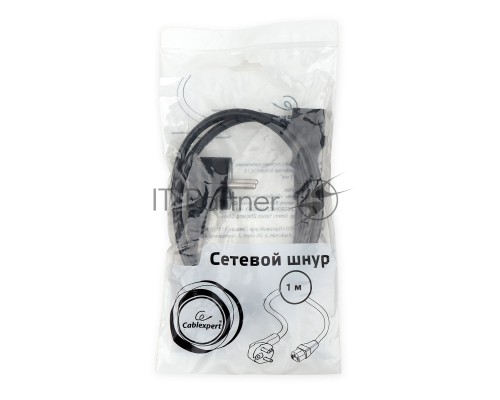 Кабель питания Cablexpert PC-186-1-1M, 1м, Schuko- C13, 3x1кв.мм, черный, с заземлением, пакет Кабель питания Cablexpert PC-186-1-1M, 1м, Schuko- C13, 3x1кв.мм, черный, с заземлением, пакет