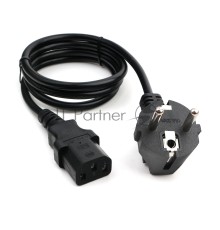 Кабель питания Cablexpert PC-186-1M, 1м, Schuko- C13, 6А, черный, с заземлением