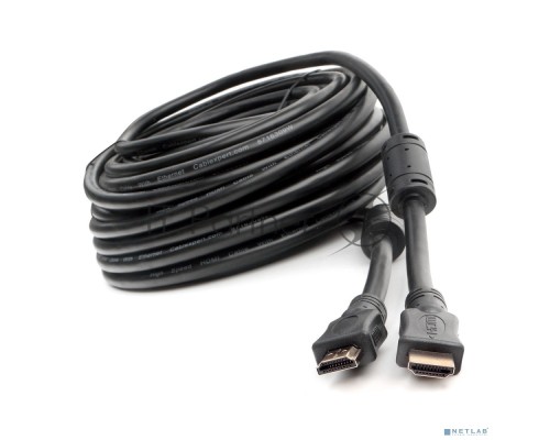 Кабель HDMI Cablexpert CCF2-HDMI4-20M, 19M/19M, v2.0, медь, позол.разъемы, экран, 2 фер.кольца, 20м, черный, пакет Кабель HDMI Cablexpert CCF2-HDMI4-20M, 19M/19M, v2.0, медь, позол.разъемы, экран, 2 фер.кольца, 20м, черный, пакет