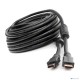 Кабель HDMI Cablexpert CCF2-HDMI4-20M, 19M/19M, v2.0, медь, позол.разъемы, экран, 2 фер.кольца, 20м, черный, пакет