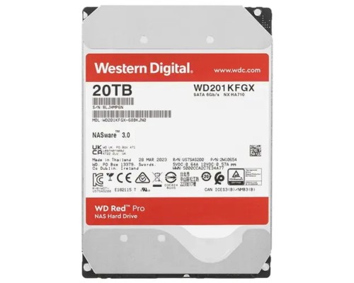 [Жесткий диск] 20TB WD Red Pro (WD201KFGX) {Serial ATA III, 7200- rpm,512Mb, 3.5