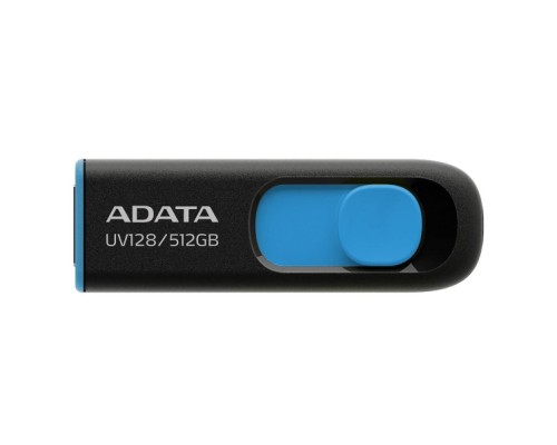 [Носитель информации] A-DATA Flash Drive 512GB DashDrive USB3.0 черный/синий [UV128 AUV128-512G-RBE] 