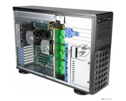 Платформа Supermicro 740A-T,  4U Tower, no CPU(2)Scalable/TDP 270W/ no DIMM(16)/SATARAID HDD(8)SFF/3x5,25/2x1GbE/6xFHHL,M2/1200W