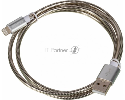 Кабель USB (m)-Lightning (m) 1м серебристый