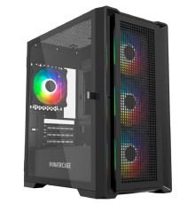 Powercase Alisio Micro X4B V2, Tempered Glass, 4х 120mm ARGB fans, ARGB HUB, чёрный, mATX  (CAMCXB-A4)