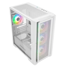 Powercase Alisio Micro X4W V2, Tempered Glass, 4х 120mm ARGB fans, ARGB HUB, белый, mATX  (CAMCXW-A4)