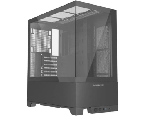 [Корпус] Powercase Vision Black V2, Tempered Glass, чёрный, ATX  (CVBAV2-L0)