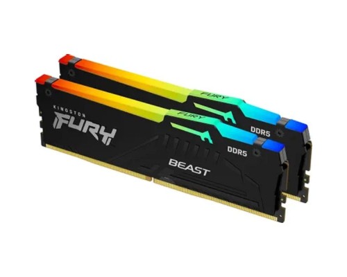 [Модуль памяти] Память DDR5 2x8Gb 6000MHz Kingston KF560C36BBEAK2-16 Fury Beast RGB RTL Gaming PC5-48000 CL36 DIMM 288-pin 1.35В single rank с радиатором Ret