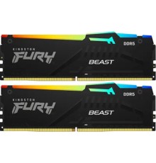Память DDR5 2x32GB 6000MHz Kingston KF560C36BBEAK2-64 Fury Beast Black RGB RTL Gaming PC5-48000 CL36 DIMM 288-pin 1.35В kit single rank с радиатором Ret