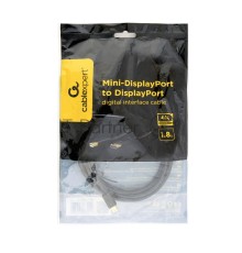 Кабель miniDP<->DP Cablexpert CCP-mDP2-6 , 20M/20M, v.1.2, 4K, 1.8м, черный, позол.разъемы, пакет