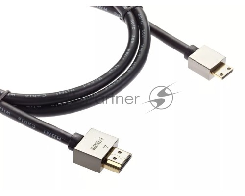 Кабель HDMI-19M --MiniHDMI-19M ver 2.0+3D/Ethernet,1m метал разъемы VCOM <CG506AC-1M>