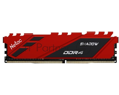 Оперативная память Netac  16Gb DDR4 2666Mhz DIMM PC21300, Shadow NTSDD4P26SP-16R   C19 Red, с радиатором