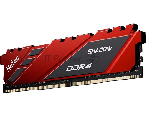 Оперативная память Netac  16Gb DDR4 2666Mhz DIMM PC21300, Shadow NTSDD4P26SP-16R   C19 Red, с радиатором