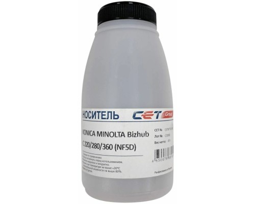 [Запасные части для принтеров и копиров] Носитель (девелопер) NF5/6/7/8 TN-321/322/324/711K/712 для KONICA MINOLTA Bizhub C220/280/360 (CET), 45г/бут, CET8772-045, TN-321/322/324/711K/712