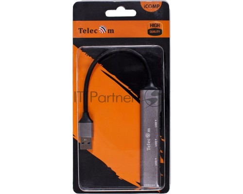 Переходник USB 3.0 -->USB3.0+3 USB2.0, Aluminum Shell, 0.2м Telecom <TA308U>