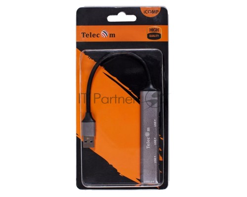 Переходник USB 3.0 -->USB3.0+3 USB2.0, Aluminum Shell, 0.2м Telecom <TA308U>