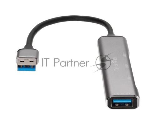 Переходник USB 3.0 -->USB3.0+3 USB2.0, Aluminum Shell, 0.2м Telecom <TA308U>