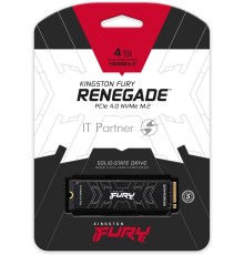 Накопитель SSD M.2 Kingston 4000Gb Fury Renegade <SFYRD/4000G> (PCI-E 4.0 x4, up to 7300/7000Mbs, 1000000 IOPS, 3D TLC, NVMe, 4000TBW, Phison E18, 22х80mm, LP graphen heatsink)