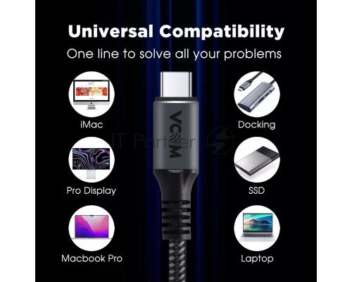Кабель Thuderbolt4/ USB4 Type C, 5K@60Hz, 40GBps, PD 100W, 5A, VCOM, 1.2м <CU540M-1.2M>