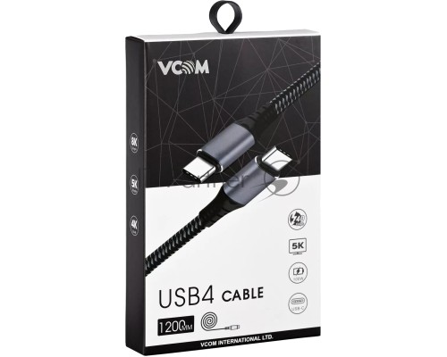 Кабель Thuderbolt4/ USB4 Type C, 5K@60Hz, 40GBps, PD 100W, 5A, VCOM, 1.2м <CU540M-1.2M>