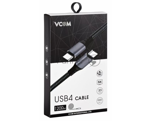 Кабель Thuderbolt4/ USB4 Type C, 5K@60Hz, 40GBps, PD 100W, 5A, VCOM, 1.2м <CU540M-1.2M>