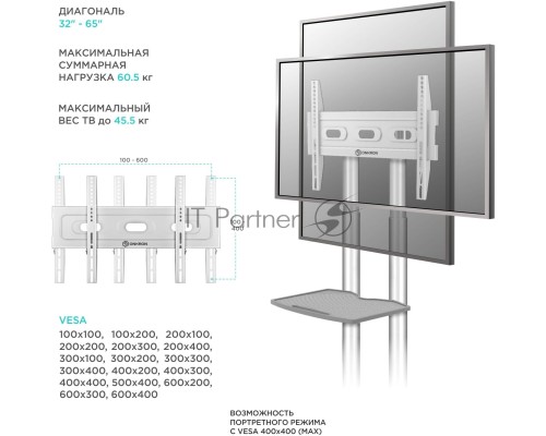 Стойка для телевизора Onkron TS1351 белый 32