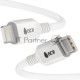 Кабель GCR PREMIUM 1.5m TypeC/Lightning MFI POWER DELIVERY 18 W, быстрая зарядка, белый силикон, AL case белый, белый ПВХ, GCR-53531