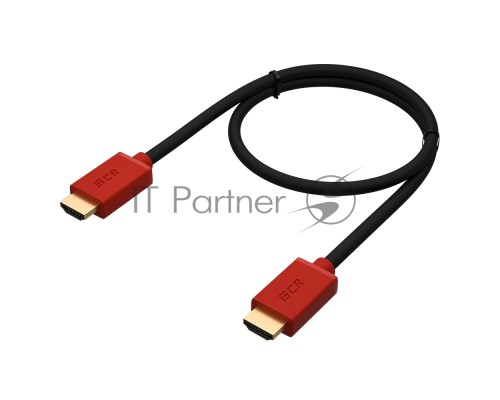 Кабель GCR 2.0m HDMI версия 2.0, HDR 4:2:2, Ultra HD, 4K 60 fps 60Hz/5K*30Hz, 3D, AUDIO, 18.0 Гбит/с, 28/28 AWG, OD7.3mm, тройной экран, черный, красные коннекторы, GCR-HM451-2.0m GCR Кабель 2.0m HDMI версия 2.0, HDR 4:2:2, Ultra HD, 4K 60 fps 60Hz/5K*30