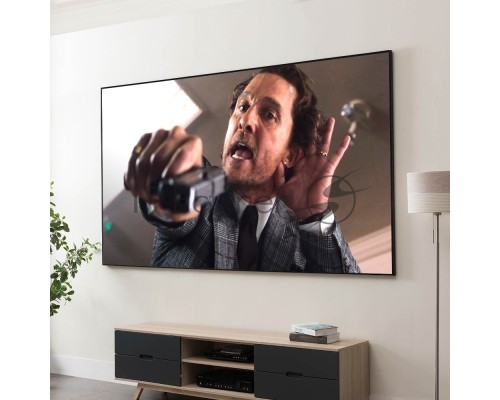 Экран Cinema S'OK Pro 16:9 90' настенно-потолочный,  на раме, 200x113см, рама черная 1см, полотно серый HCG