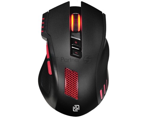 Мышь проводная Oklick 806G черный/красный, 3200 dpi, USB, кнопки - 8