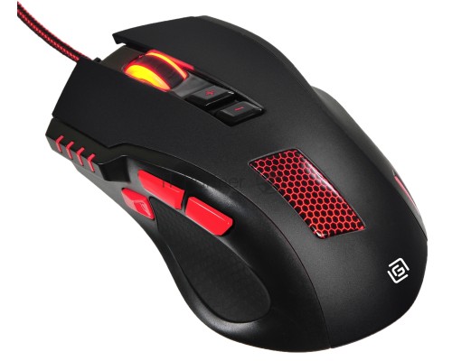 Мышь проводная Oklick 806G черный/красный, 3200 dpi, USB, кнопки - 8