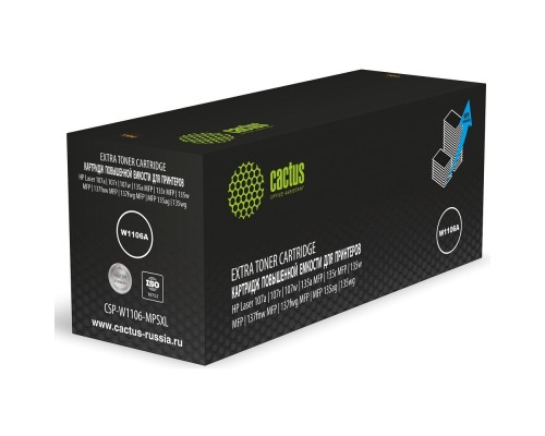 [расходные материалы] Картридж лазерный Cactus CSP-W1106-MPSXL W1106A черный (10000стр.) для HP Laser 107a/107r/107w/135a MFP/135r MFP/135w MFP/137fnw MFP/137fwg MFP/MFP 135ag/135wg
