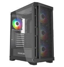 Powercase Ultimate Black, Tempered Glass, 4x 120mm ARGB fans, ARGB HUB, чёрный, ATX  (CUB-A4)