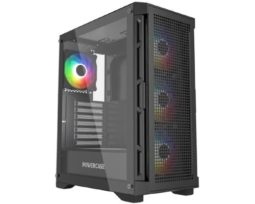 [Корпус] Powercase Ultimate Black, Tempered Glass, 4x 120mm ARGB fans, ARGB HUB, чёрный, ATX  (CUB-A4)
